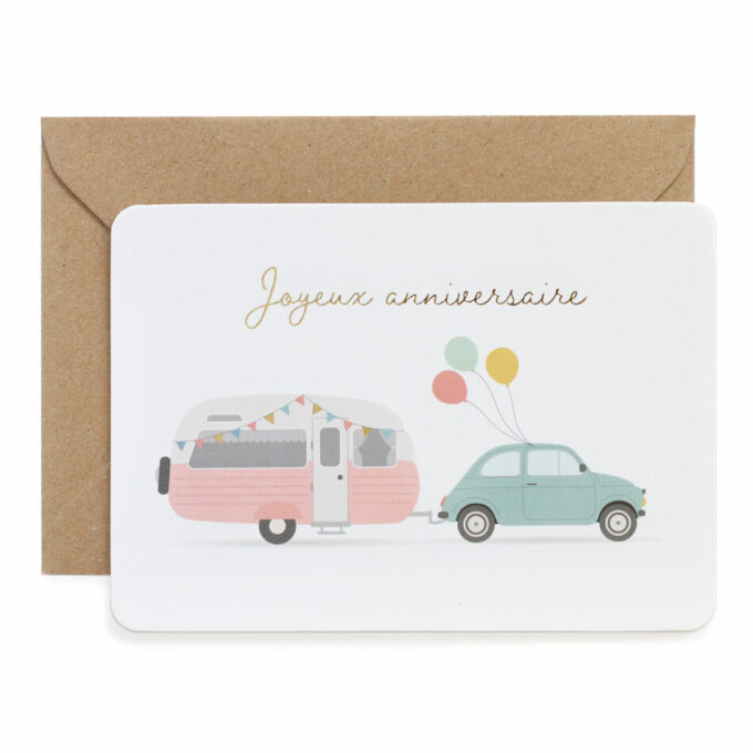 Carte anniversaire caravane