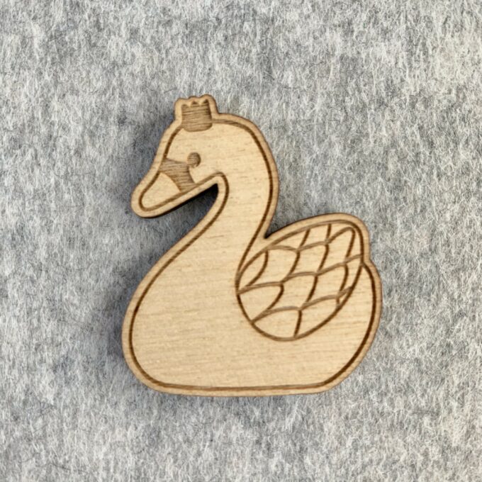 Broche en bois - Cygne