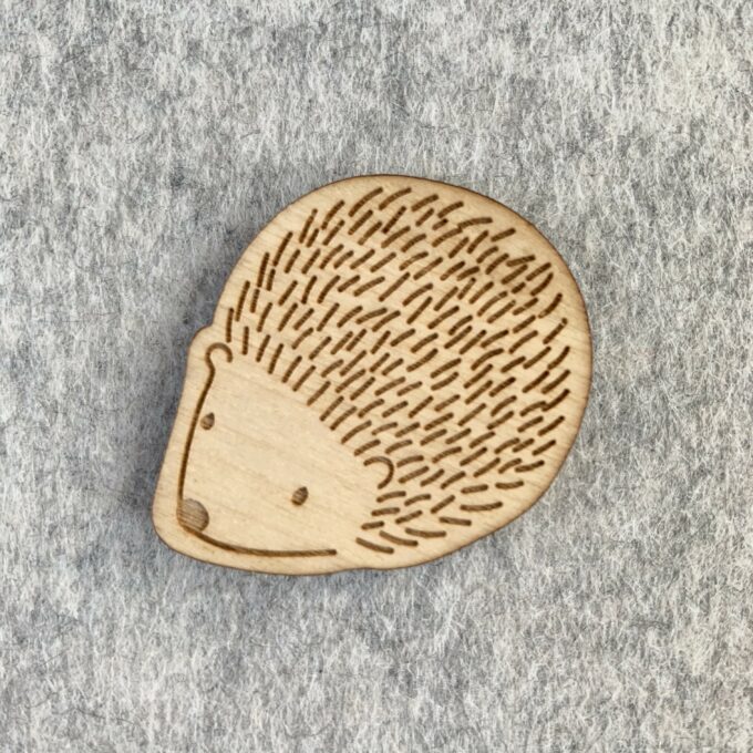 Broche en bois - Hérisson