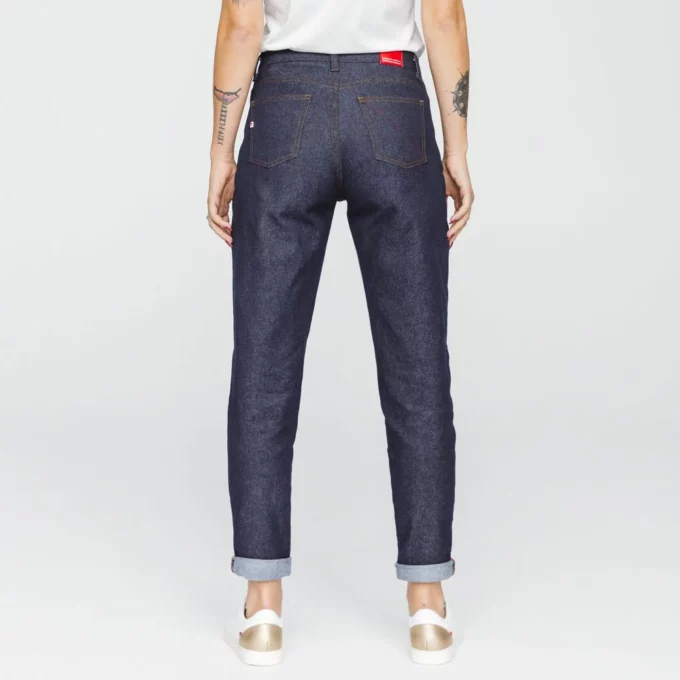 258 - Jean Mom indigo brut