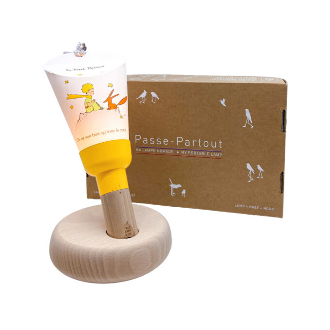 Coffret lampe nomade - Le petit Prince et le renard - Jaune