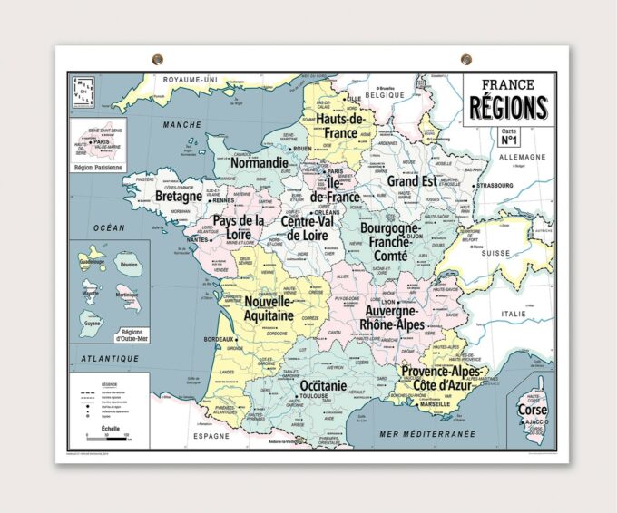 Carte murale - France régions