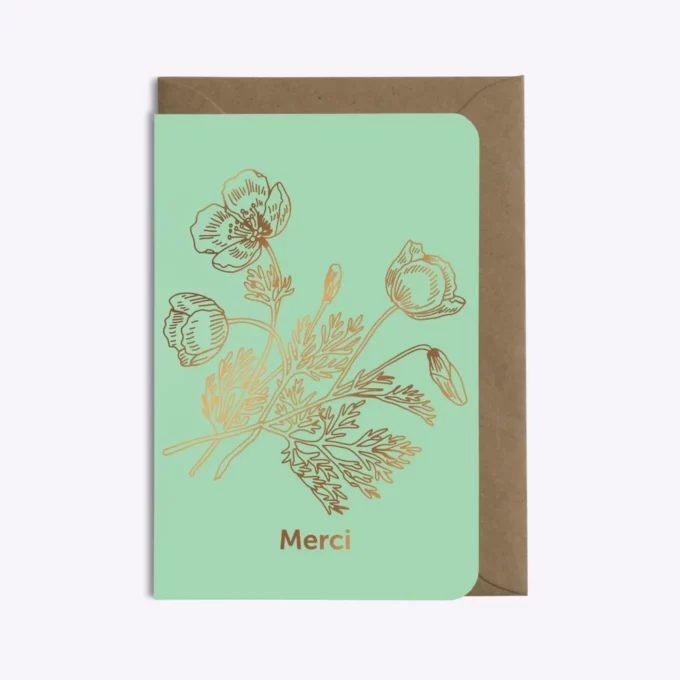 Carte Merci coquelicots