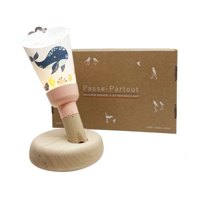 Coffret lampe nomade - Baleine Rêveuse Rose poudré