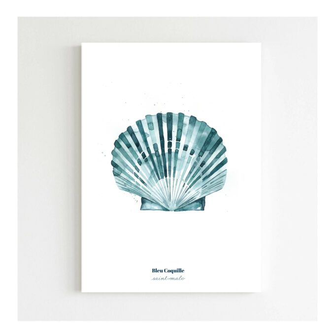 Affiche Coquille Bleue 30X40 - Bleu Coquille