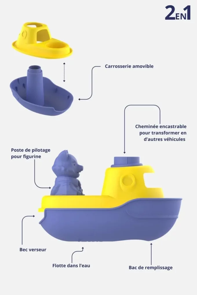 Bateau modulable 2-en-1 - Le jouet simple