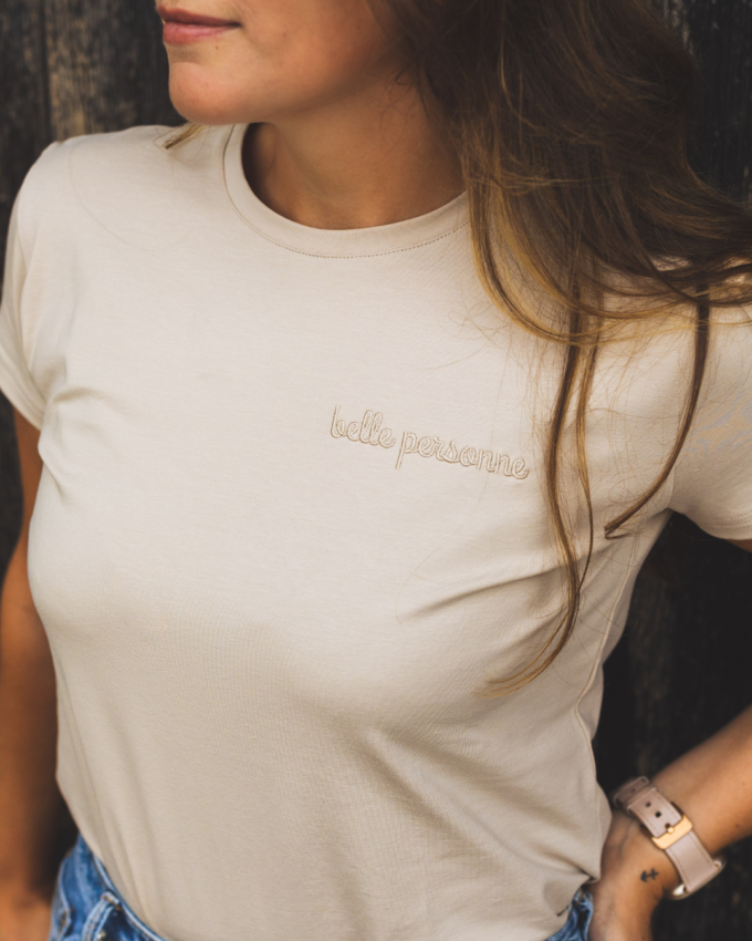 T-shirt beige femme - Belle Personne