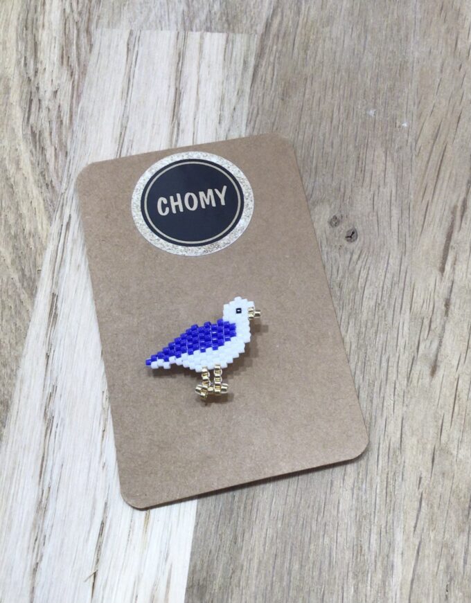 Broche perles Mouette (différentes couleurs)