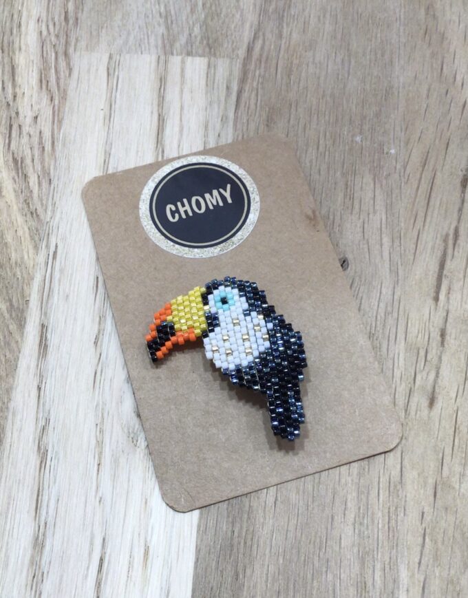 Broche perles Toucan